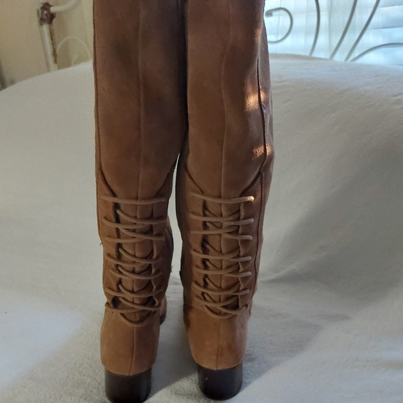 NINE WEST "CASCADES" SUEDE BACK LACE UP TALL BOOTS - Picture 14 of 14